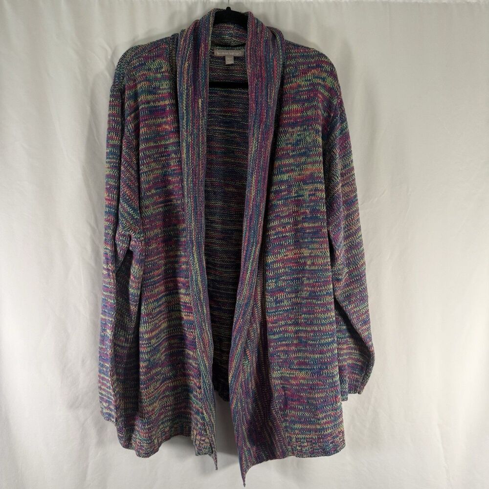 Woman Within Cardigan Women's 30/32 Multicolor Knit Open Front Long Sleeve